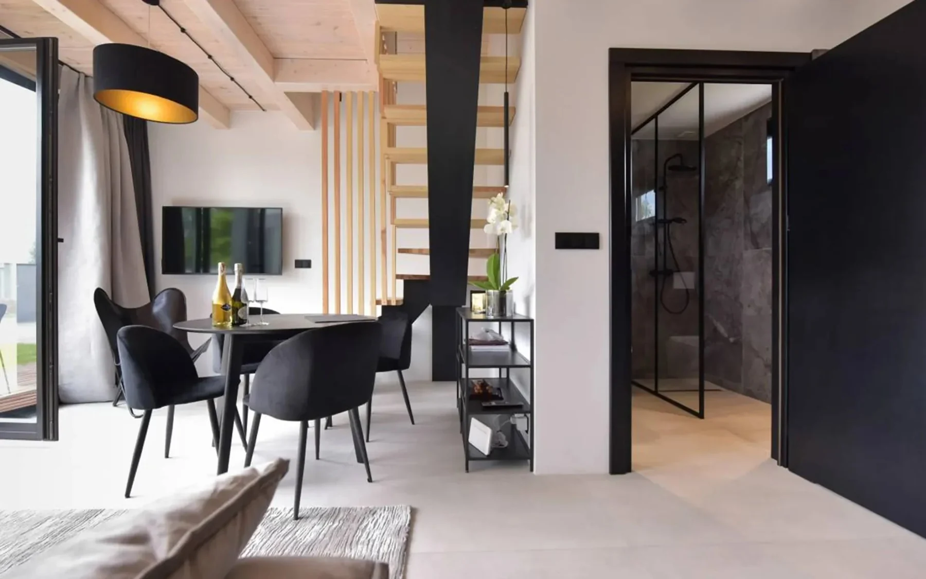 Open-plan modular home interior