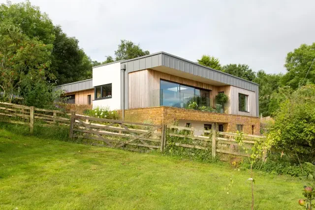 A glazed extension opening onto the garden