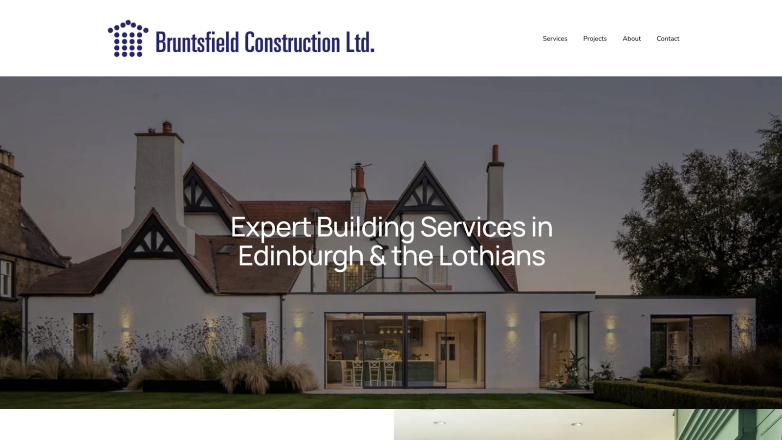 Bruntsfield Construction website designed by Crafters